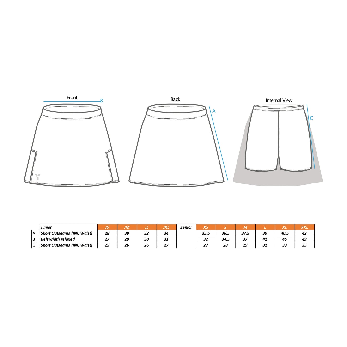 Y1 Womens Skort - White