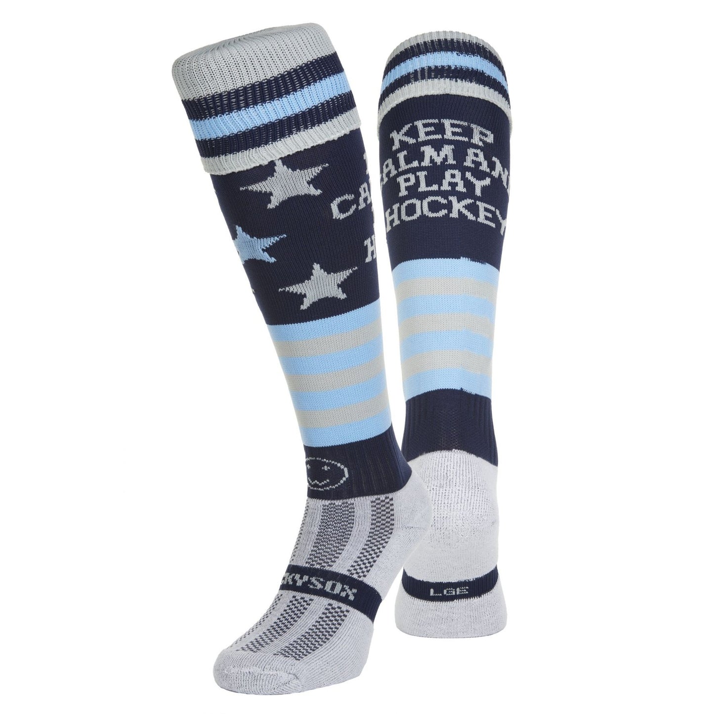 Wacky Sox Keep Calm and Play Hockey Navy