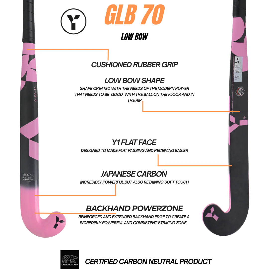 Y1 GLB 70 Hockey Stick - Pink - 25/26