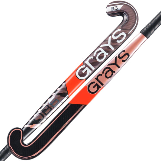 Grays DB 6 Jnr Hockey Stick - Black / Metallic Pink - 26/27