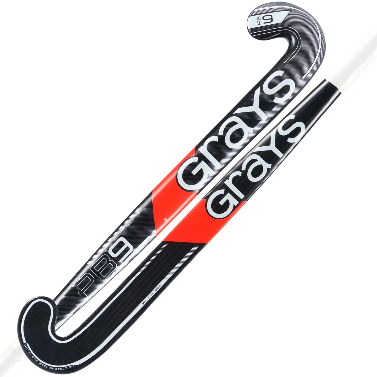 Grays PB 9 Snr Hockey Stick - Black / White - 26/27