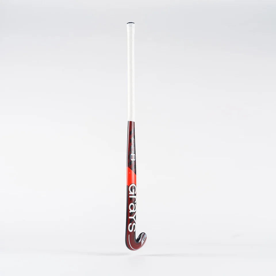 Grays PB8 Snr Hockey Stick - Black / Hot Red - 26/27