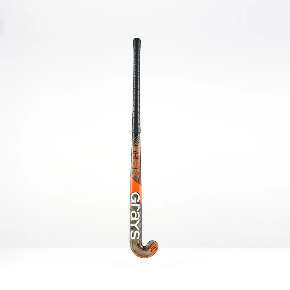 Grays GK8K Elite Snr Hockey Stick - Metallic Black / Fluoro Orange - 26/27