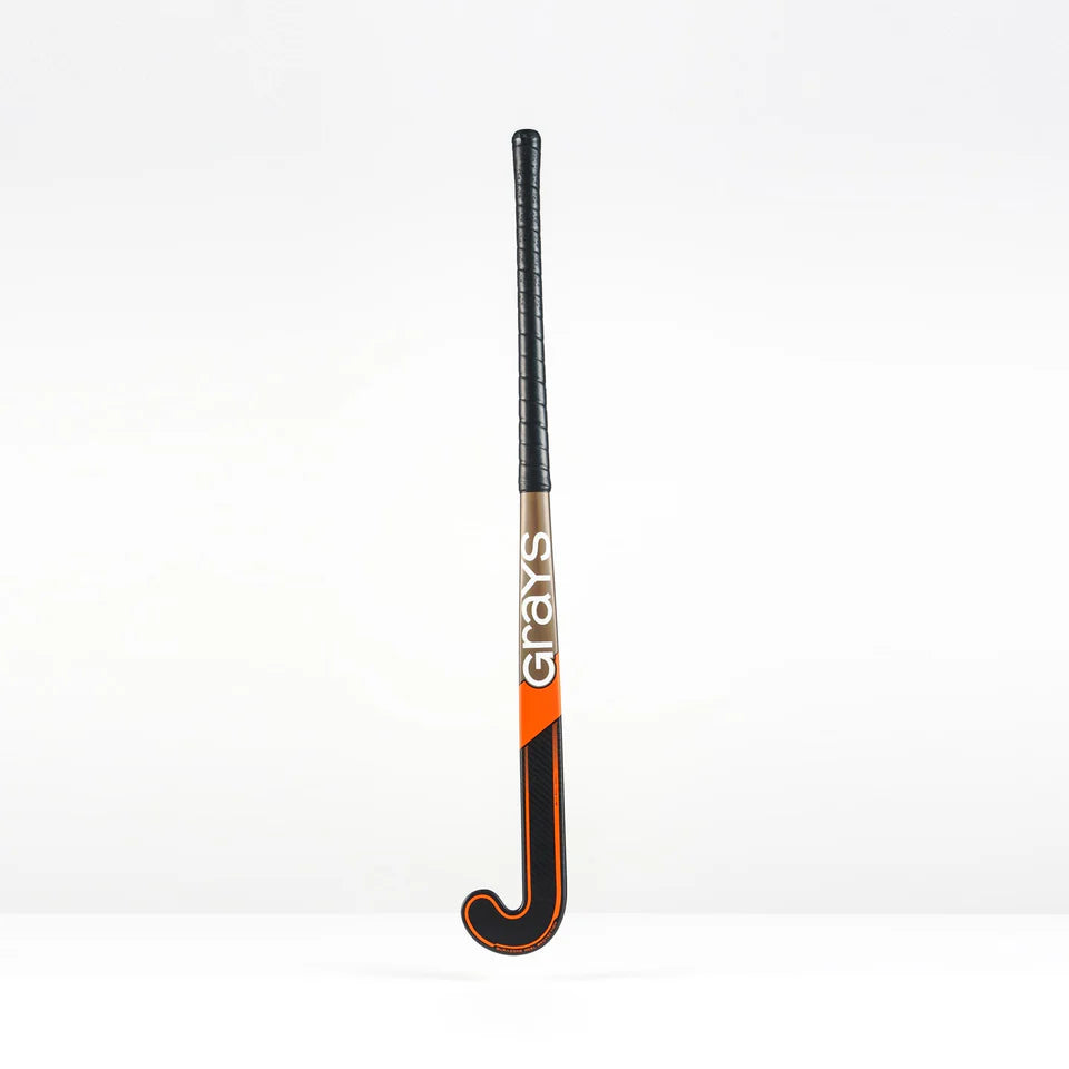 Grays GK8K Elite Snr Hockey Stick - Metallic Black / Fluoro Orange - 26/27