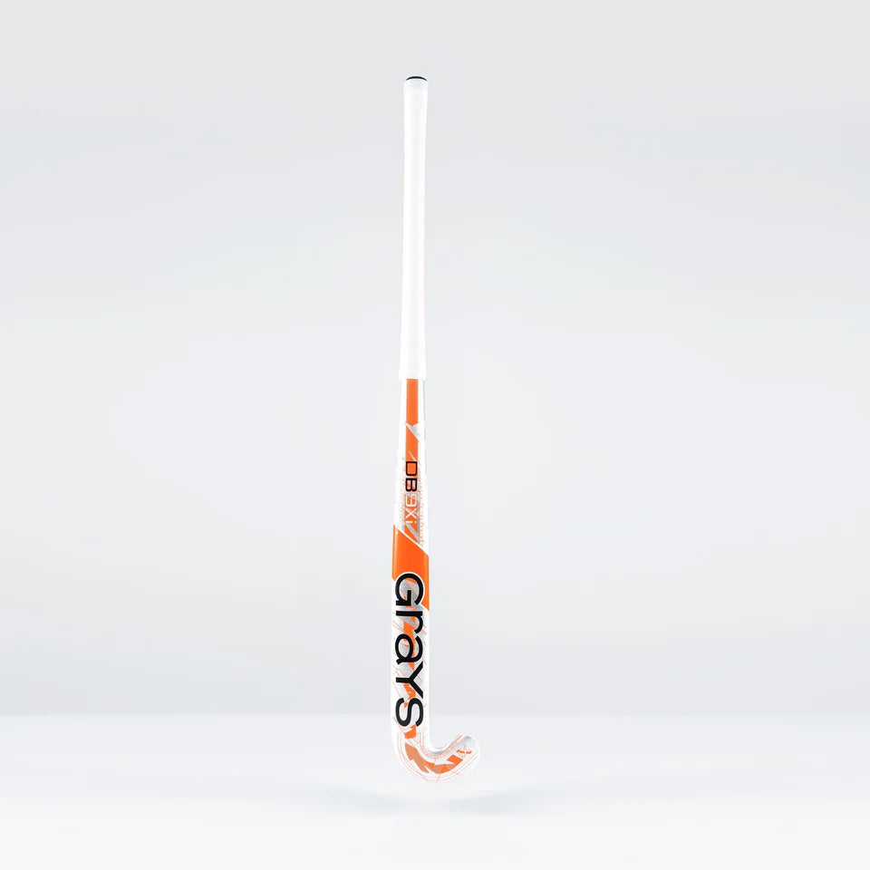 Grays DB9Xi Dynabow Snr Hockey Stick - White / Orange / Silver - 26/27