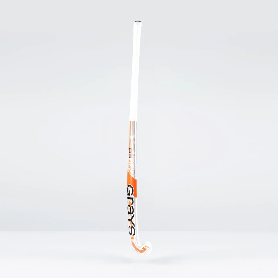 Grays DB9Xi Dynabow Snr Hockey Stick - White / Orange / Silver - 26/27