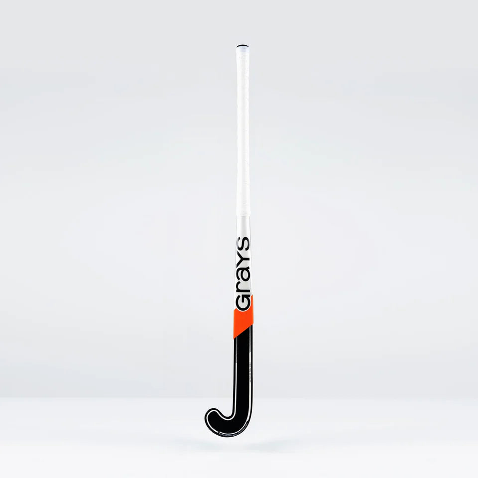 Grays DB9Xi Dynabow Snr Hockey Stick - White / Orange / Silver - 26/27
