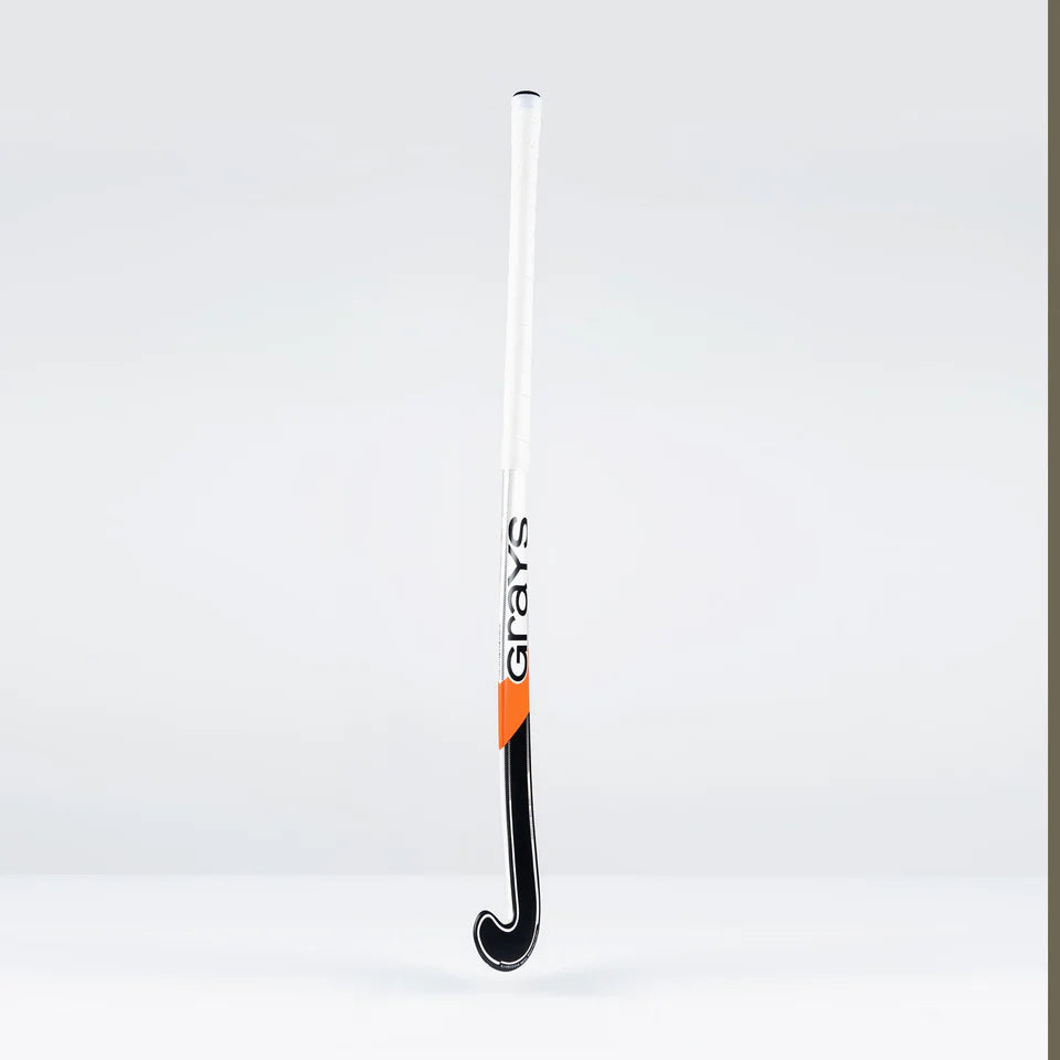 Grays DB9Xi Dynabow Snr Hockey Stick - White / Orange / Silver - 26/27