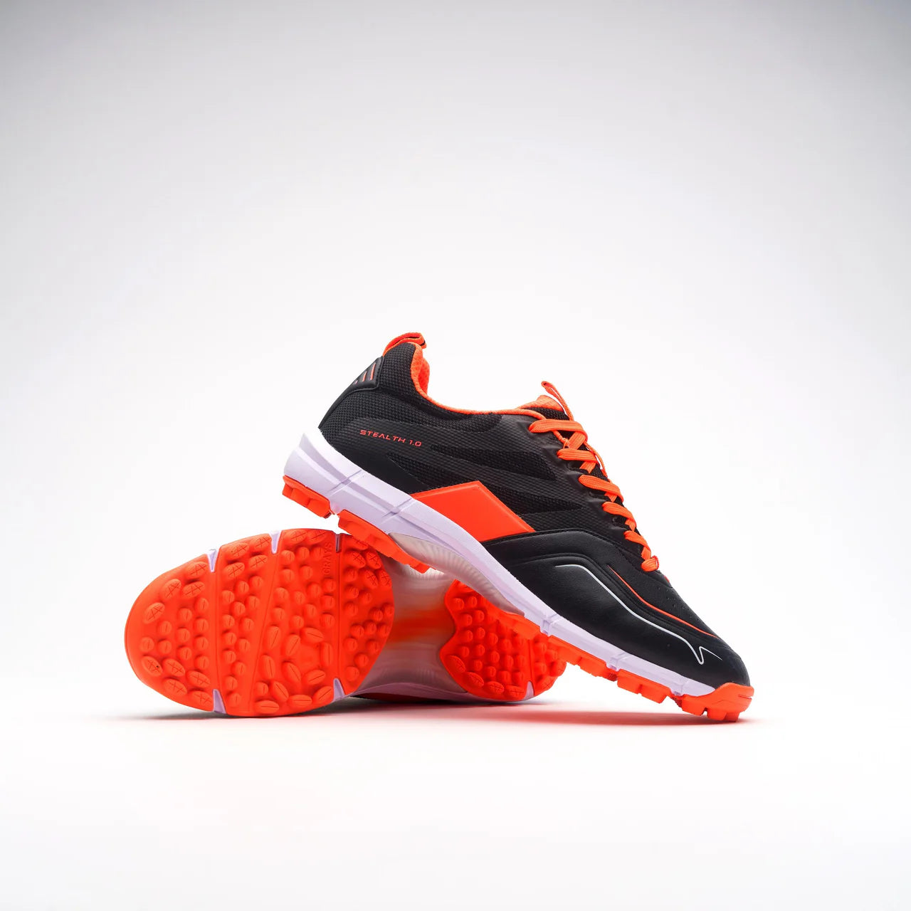 Grays Stealth 1.0 Hockey Shoes - Black/Orange 26/27