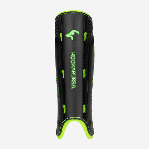 Kookaburra Edge Shin Guards Lime and Black